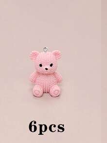 6 mặt dây chuyền gấu nhựa mini các loại, mặt dây chuyền làm đồ trang sức, vòng tay, vòng cổ, móc khóa, hoa tai phụ kiện tự làm - Gấu ngồi - Xem 9