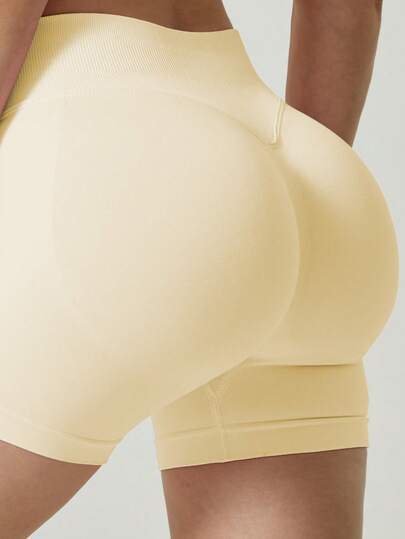 Pantalones cortos deportivos sin costuras que levantan el trasero de las mujeres, adecuados para el gimnasio, ciclismo, correr, pantalones ajustados negros, verano