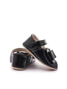 Infant Toddler Shoes With Bow Tie, Breathable Infant Walking Shoes - Black - View 10