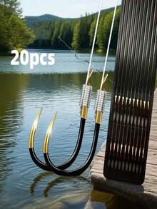 10 Sets/Board, 20pcs Freshwater Fishing Double Hooks, Suitable For 1-20 Lbs Fish - Multicolor - View 3