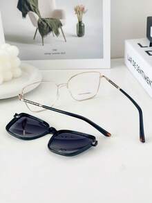 MELINDA FASHION Women's Fashion Sunglasses Clip-On 2-In-1 Frame + Sunglasses Perfect Gift For Friends For Everyday Use - Black - View 6
