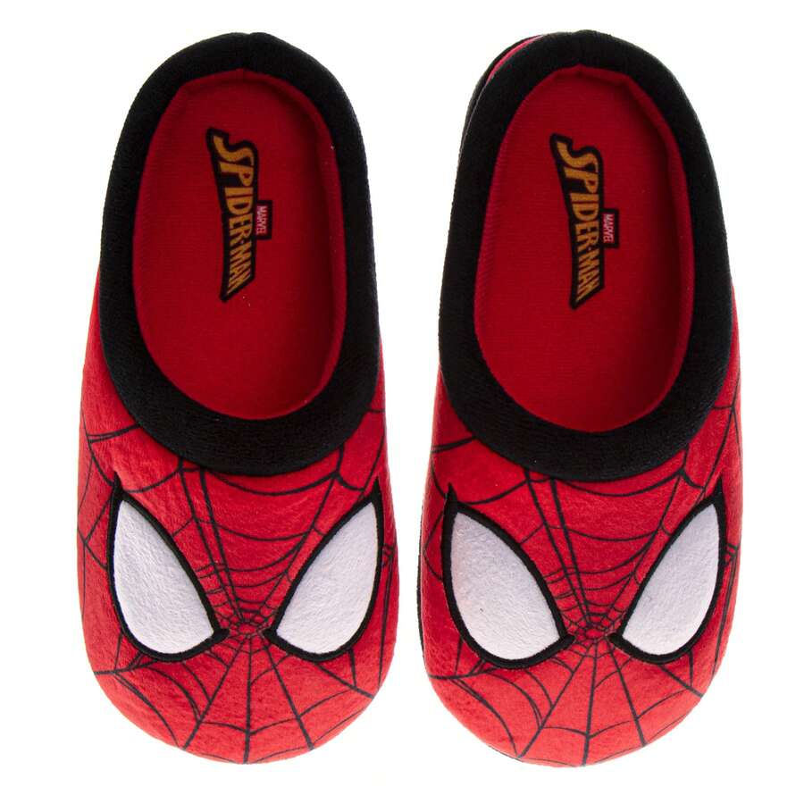 Marvel Spider Man Men's Slippers Cozy, Plush, And Fun House Red Shoes (Adult Sizes 7-1) - Red - View 1