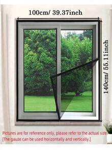 1pc Self-Adhesive Window Mesh Screen, Invisible Insect Proof Net For Home Use In Summer, Easy To Install - Black Mesh Window Screen - View 3