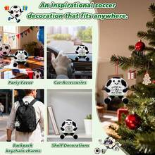 1件趣味足球礼物，适合男孩女孩男士女士，迷你足球配件酷炫小玩意，球员爱好者毛绒玩具礼物，圣诞装饰品，圣诞袜填充物，生日派对装饰品 - 彩色 - 查看 7
