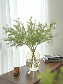 1株仿真户外草丛花卉花园装饰，适用于门廊、露台、室内装饰，抗紫外线景天属植物 - 綠色 - 查看 5