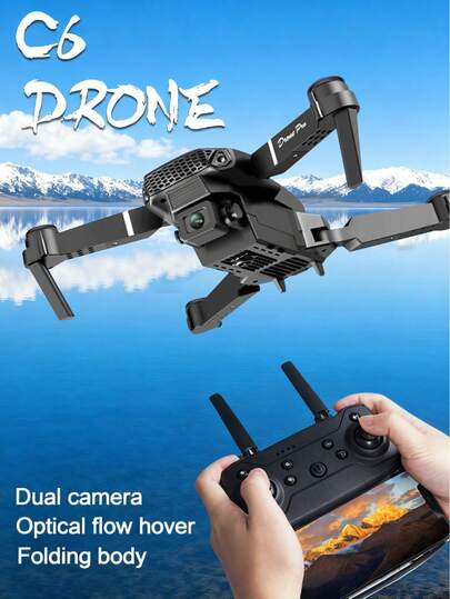 C8 Foldable High-Definition Aerial Photography Drone Quadcopter Remote Control Aircraft, 360° Panoramic, Random Color Accessories