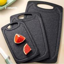 Bộ 3 thớt chống trượt giả đá cẩm thạch, thớt treo dày dặn dùng cho nhà bếp, chế biến rau củ và thực phẩm. - màu đen - Xem 1