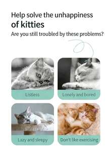 Soft Interactive Plush Mouse Cat Toy - Cute Acrylic Pet Toy For Kitten & Cat Entertainment - Multicolor - View 5