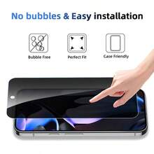 兩片全透明防窺 Pixel 手機螢幕保護貼，適用於 Pixel 10a。鋼化玻璃膜，防窺手機螢幕保護貼，光滑，無阻礙，非手工切割，手機膜。 - 黑色 - 查看 3
