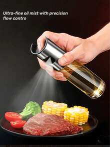 1pc Glass Oil Spray Can, Household Press Fine Spray Oil Pot, Kitchen Sauce Vinegar Spice Bottle, Barbecue Oil Spray Bottle - View 4
