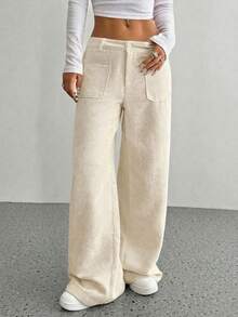 ADD MODA REF AS2016 ELEGANT AND VERSATILE ROPE FUR PANTACOURT PANTS - Màu be - Xem 5