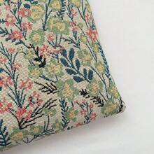 Countryside Style Linen Tote Bag, Bamboo Handle Large Capacity Tote Bag, New Spring/Summer Retro Jacquard Bamboo Handle Linen Texture Commuter Bag - Multicolor - View 5