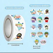 1 Roll 500pcs Cute Meow Meow Cartoon Stickers, Anime Decorative Stickers For Desk, Phone DIY - Multicolor - View 11