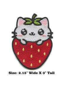 1 pieza Parche bordado de oso panda con flor de cerezo Kawaii y adorable para planchar - Multicolor - Ver 8