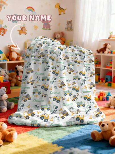 1 pieza Manta conmemorativa personalizable con patrón de coche. Adecuada como manta para niña, niño, adulto, Día de San Valentín, ligera, manta para bebé, manta de tiro personalizada, manta de foto personalizada, manta para recién nacido, adecuada para el Día de la Madre, cumpleaños, Día del Niño, Día del Padre, ceremonia de graduación