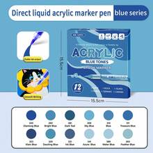 1支装 366/320/288/240/168/120/72/60/48/36/24/12色丙烯马克笔，不透明防水可混色毛笔头，适用于木材、画布、石头、岩石绘画、玻璃、陶瓷、DIY工艺品、美术用品、学生绘画 - 丙烯馬克筆 - 查看 34
