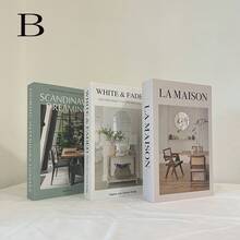 3件套时尚仿书装饰摆件，奢华装饰书，客厅装饰，家居装饰，咖啡桌摆件，现代时尚装饰书，可堆叠展示书，酒店装饰，礼品，创意家居装饰，节日装饰，摄影道具，咖啡厅及酒店氛围装饰，仿真书 - 均碼 - 查看 9