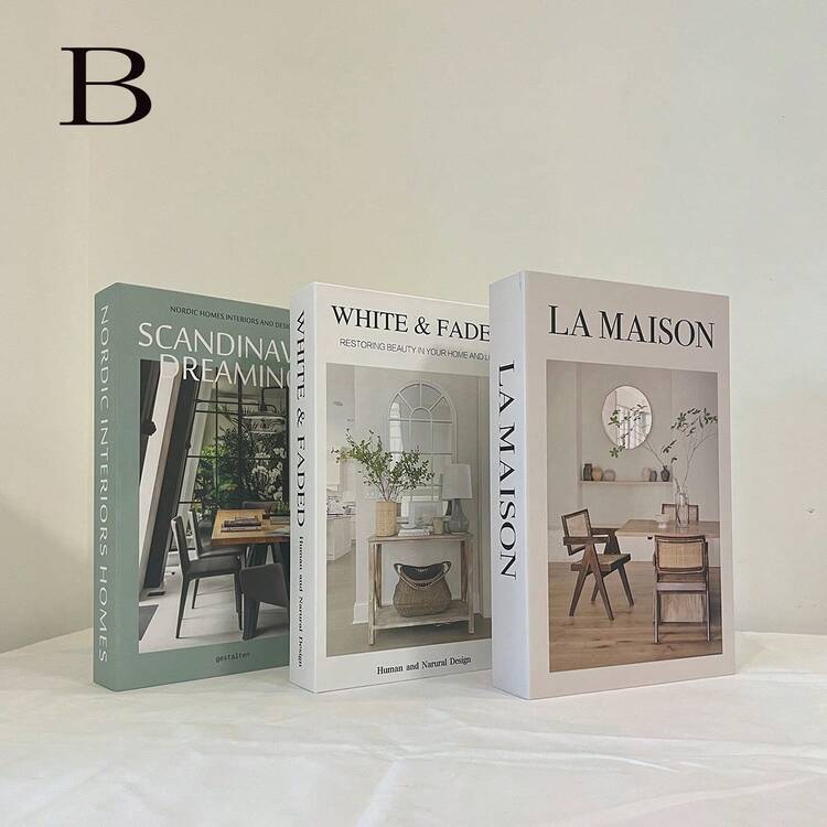 3pcs Fashionable Faux Book Decor, Luxury Decorative Books, Living Room Decor, Home Decor, Coffee Table Books, Modern Stylish Decorative Books, Stackable Display Books, Hotel Decor, Gifts, New Creative Home Decor, Holiday Decoration, Photography Prop, Cafe & Hotel Atmosphere Decor, Fake Books - one-size - View 9