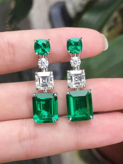 1 Pair Romantic Cubic Zirconia Drop Earrings For Women For Wedding Engagement Anniversary Party Jewelry Valentine's Day Gift