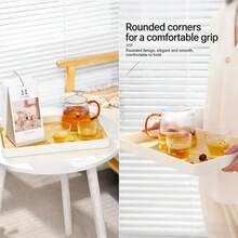 Rectangular Tray Set, Faux Wood Grain Tray, Creative Household Tea Cup Plate, Nordic Style Plastic Fruit Plate, Tea Tray - C-Wood Color - View 6