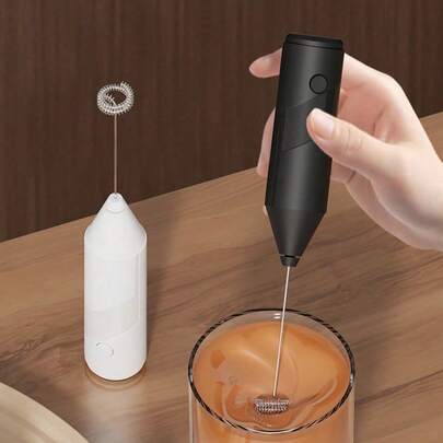 1pc Electric Milk Frother, Wireless Battery Operated Milk Frother, Milkshake Blender, Home Baking Tool, Cross-Border Milk Frother, Coffee [1 Speed Electric Milk Frother] Handheld Electric Milk Frother, Milk Foamer, Coffee Frother With Stainless Steel Whisk, Suitable For Coffee, Matcha, Latte, Cappuccino, Hot Chocolate