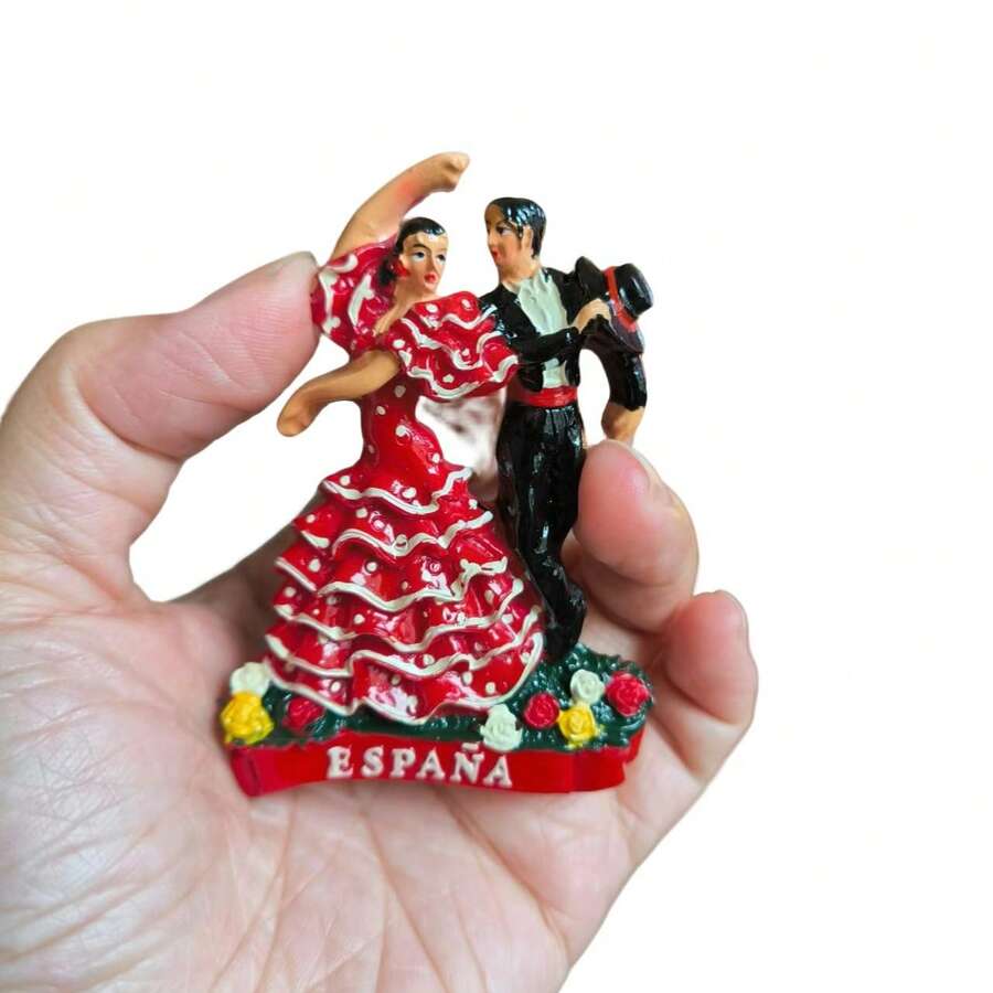 7.5cm (2.95 Inch) Spanish Flamenco Dancer Fridge Magnet, 3D Travel Souvenir Magnet Of ESPANA - one-size - View 1