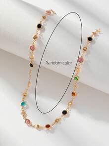 1 件玫瑰金/银/金色性感随机颜色玻璃珍珠身体链，派对装，生日，周年纪念装饰 - 玫瑰金 - 查看 8