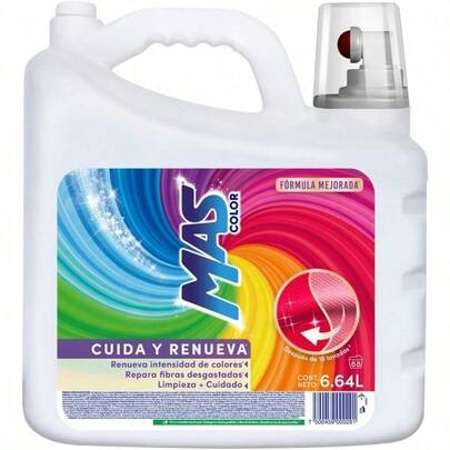 Mas Color Detergente Líquido 6.64L Renueva Color Ropa (88 Cargas)