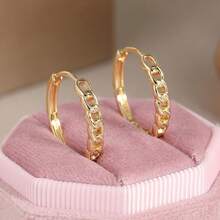 Women's Gold Earrings, Delicate Minimalist Design Jewelry, Classic Versatile, Fashionable Gift - Gold - View 5