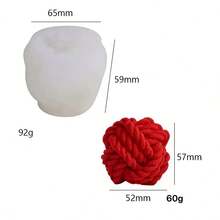 Yarn Ball Shaped Silicone Candle/Soap Mold, DIY Handmade Wax Melts, Reusable High Temperature Resistant Decor Mold - A-White - View 4