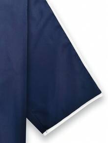 Men's Embroidered Robe For Eid, Moroccan Thobe, Solid Color Thawb, Men's Pullover Gandoura, Traditional Arabic Men's Gandoura Thobe Robe - Navy Blue - View 6