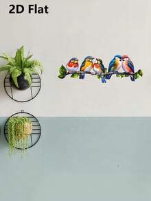 1pc Colorful Metal Bird On Branch Decor - Hanging Sculpture For Outdoor/Indoor, Suitable For Garden, Yard, Home - Bird - View 8