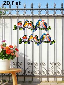 1pc Colorful Metal Bird On Branch Decor - Hanging Sculpture For Outdoor/Indoor, Suitable For Garden, Yard, Home - Bird - View 7