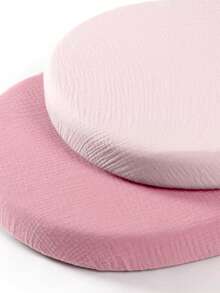 2件套婴儿床单，男女宝宝通用，柔软透气，适用于椭圆形摇篮、摩西篮、长方形床垫。 - 彩色 - 查看 17