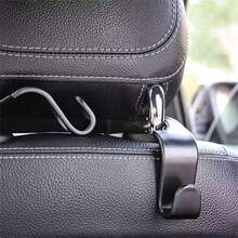 2pcs 2-In-1 Multi-Functional Hook Set For Car Interiors And Home Organization, Suitable For Car Seat Hooks, Rear Seat Phone Holders, Durable Wallet Hook Holders, Universal Bag Hooks, And Everyday Travel Accessories; Versatile, Space-Saving Solution For Organizing Handbags, Backpacks, Groceries, Coats, Keys, And Small Items; Premium Black Finish, Easy Installation, Reinforced Grip, Compatible With Headrests And Door Frames, Clutter Reduction - Black - View 4