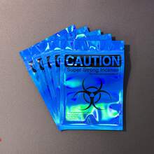 10/20/50/100个装全息可重复密封铝箔袋，防异味拉链包装袋，带图案印刷，适用于小件物品 - 紅色 - 查看 2