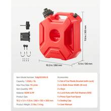 Fuel Container, 5 L, Gas Can With Spout And Lockable Bracket, 15 L/Min Max Flow Rate, Secure & Leak-Proof, Portable Flat Fluid Container For Most Cars Motorcycle ATV UTV, Red - Vehicle, 1-piece, 1.3 Gal, Red - View 7