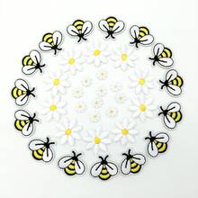 35pcs Daisy & Bee Embroidered Patches Set - Cute Iron On Flower Appliques For DIY Clothes, Denim Jacket, Backpack, Hat | Cute Spring Summer Appliques - Bee - View 4