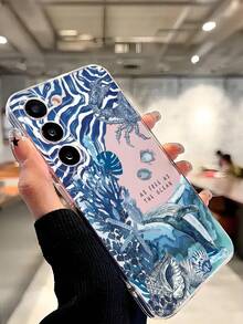 1 chiếc ốp lưng điện thoại mềm hình cá voi xanh, san hô và cua hoàng đế, tương thích với iPhone 17/17 Air/17 Pro/17 Pro Max, tương thích với Honor, Galaxy A04e/12/A13/A14/A34/A50/A52/A53/A54/S21/S22/S23/S24/S25/S25Ultra, 6A/7A/8A, 12T/13T, phiên bản quốc tế, không phải phiên bản nội địa. - Trong sáng - Xem 7