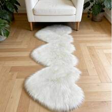 1 件白色三心图案装饰地毯,柔软卧室装饰,情人节适用,小地毯,地毯,爱心家居装饰,客厅地毯,小型客厅地毯,卧室地毯,客厅家居装饰,户外地毯,可水洗地毯 - 白色 - 查看 11