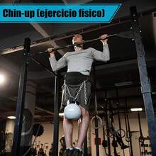 Cinturón de Fitness con Cadena para Levantamiento de Pesas, Cinturón de Levantamiento de Pesas con Cadena, Cinturón de Ejercicio de Fitness, Cinturon para Levantamiento de Pesas - 1 - Ver 3