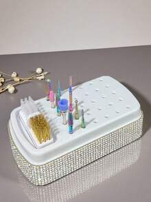 Fully Rhinestoned 3-Drawer Highly Attractive Desktop Storage Box, Jewelry & Cosmetics Organizer - Multicolor - View 1