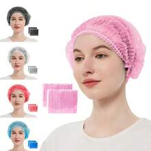200 peças/pacote Toucas Plissadas Descartáveis - Toucas Plissadas, Toucas Retangulares Extra Grandes para Proteção contra Poeira, Respiráveis, Adequadas para Maquiagem, Microblading de Sobrancelhas, Tatuagem, Toucas de Banho, Toucas de Banho Elásticas, Toucas à Prova d'Água para Salão de Beleza, Toucas para Tratamento de Cabelo, Toucas de Hotel, Múltiplas Opções - Multicolorido - Visão 12