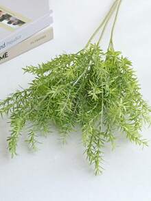 1株仿真户外草丛花卉花园装饰，适用于门廊、露台、室内装饰，抗紫外线景天属植物 - 綠色 - 查看 6