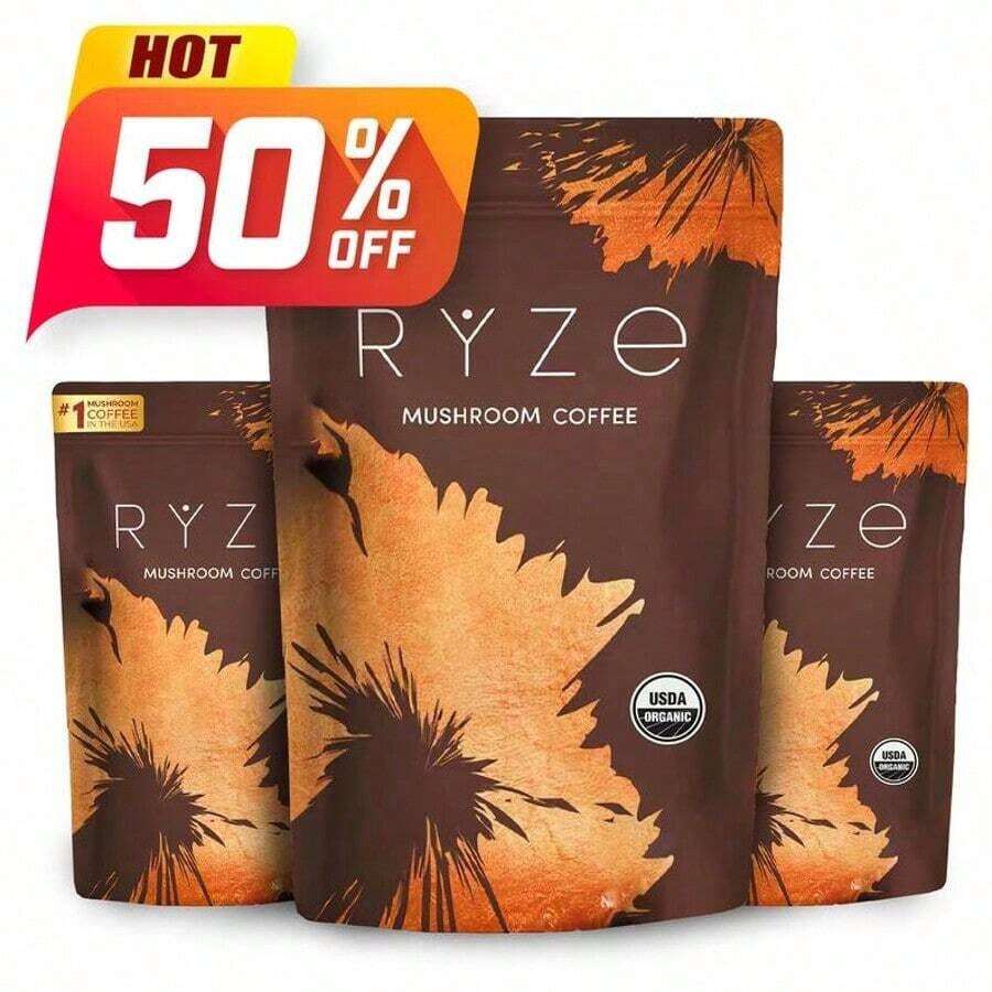 Starter Kit | Mushroom Coffee Bundle | 6 Adaptogenic Mushrooms |   USDA Organic |   Instant Coffee | 30 Servings Of Better Energy,,Digestion &Lmmunity - 1pc - 查看 1