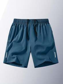 3 quần short thể thao nam, nhanh khô, thoáng khí, cạp chun có dây rút, thích hợp cho chạy bộ, tập gym, đi biển, bóng rổ mùa hè. - Xám - Xem 4
