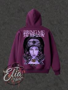 Moletom Básico Confortável Para o Dia a Dia Bring Me The Horizon Música Cantor Famoso Internacional Nacional Cultura Urbana Rock Metal Rock n Roll Famoso Banda Cantor Blusa de Frio Unissex Masculino Feminino 50% Algodão 50% Poliéster Top Premium Streetwear Lançamento Envio Imediato Varias Cores!! - Roxo - Visão 1