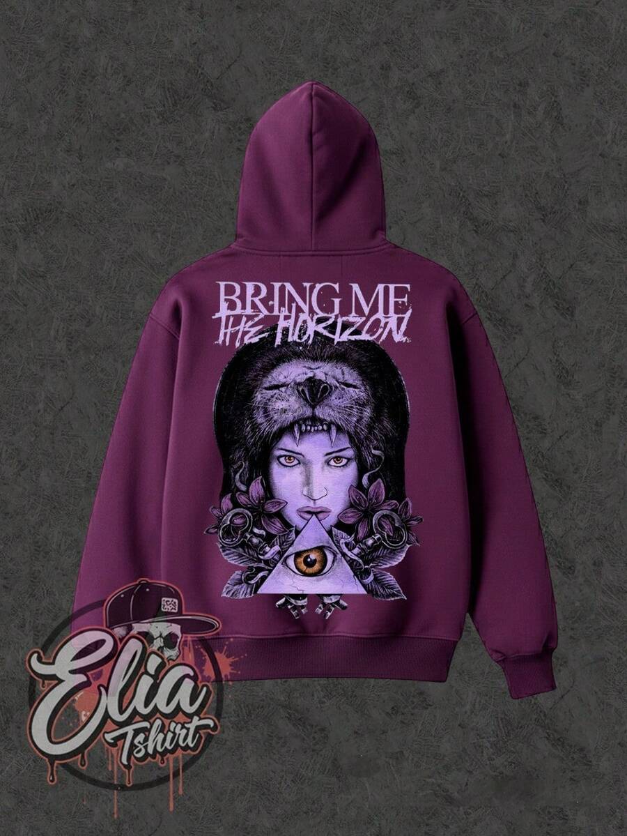 Moletom Básico Confortável Para o Dia a Dia Bring Me The Horizon Música Cantor Famoso Internacional Nacional Cultura Urbana Rock Metal Rock n Roll Famoso Banda Cantor Blusa de Frio Unissex Masculino Feminino 50% Algodão 50% Poliéster Top Premium Streetwear Lançamento Envio Imediato Varias Cores!! - Roxo - Visão 1