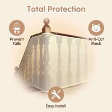 2m/3 Meters Stair Safety Net, Balcony Protective Net, Child Stair Safety Net, Anti-Fall Net - White - View 7