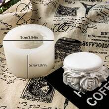 1个玫瑰花和马卡龙造型硅胶蜡烛模具 DIY - 白色 - 查看 5